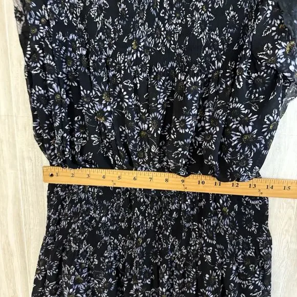 Free People Dress Open Back Size XS Black & Purple Floral Boho Charlotte Lace - Picture 15 of 16